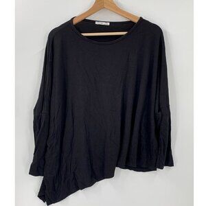 ZARA WB Collection Asymmetrical Blouse Tee Oversized Black Women's Medium